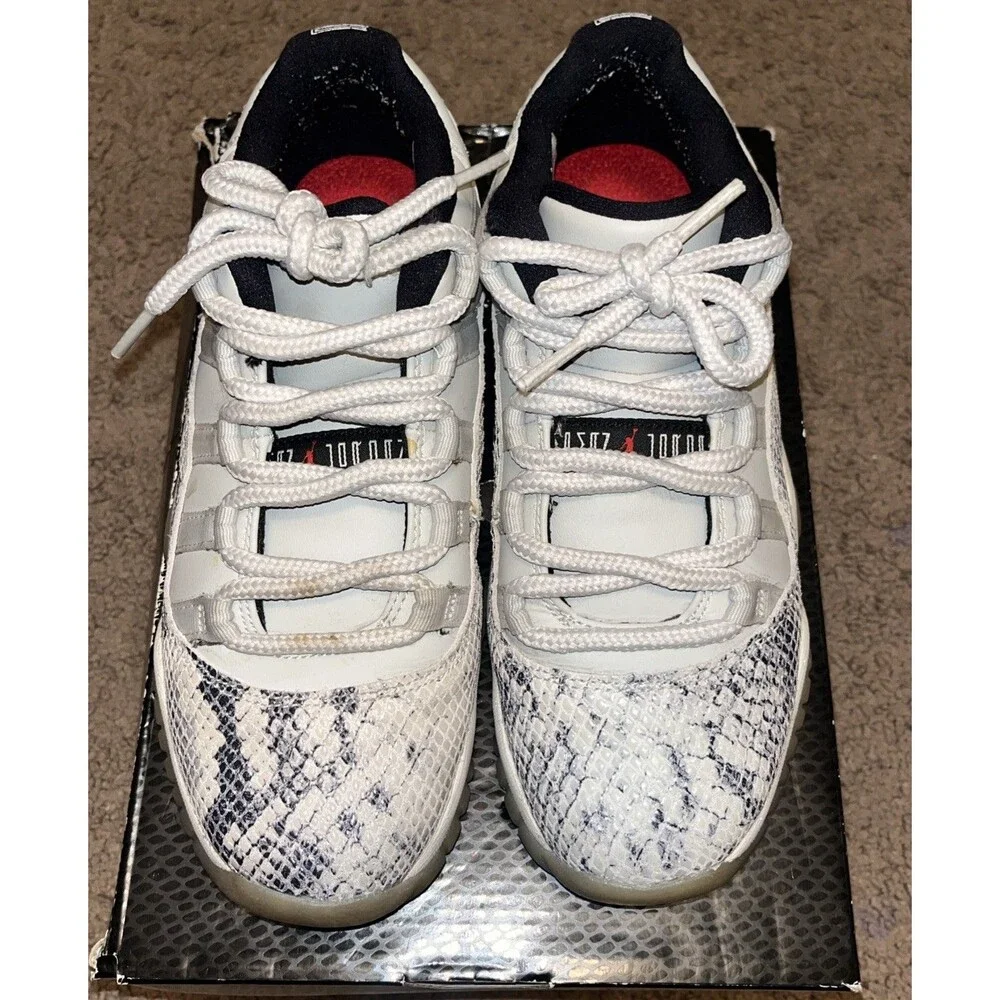 NIKE Air Jordan 11 Retro Low “Light Bone Snakeskin” Youth Size 5.5y
